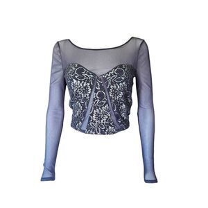 y2k mesh + lace top